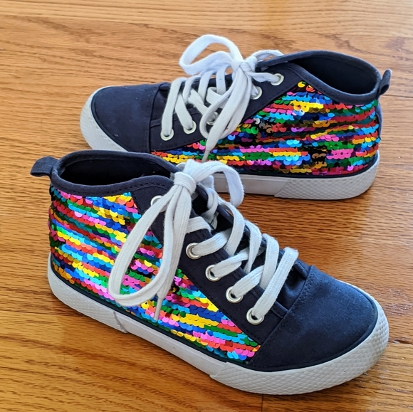 flip sequin sneakers